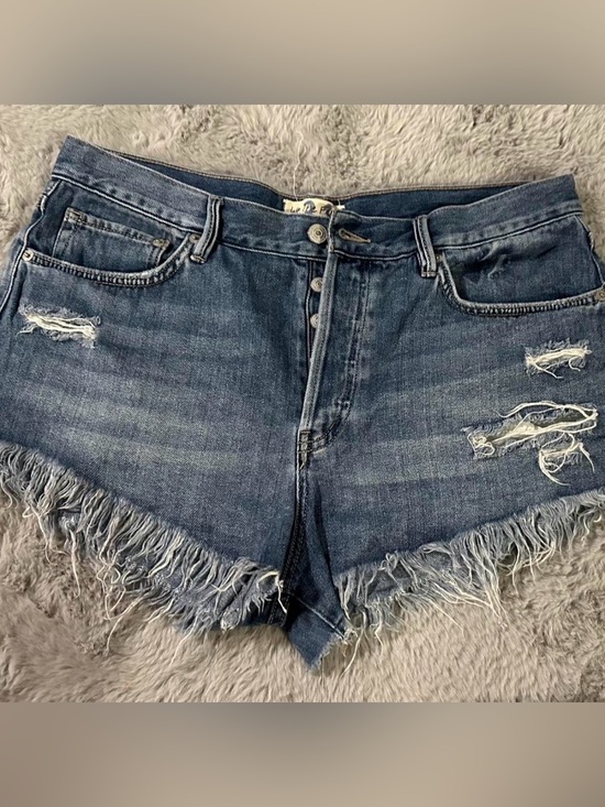 We The Free Pants - We The Free Distressed Dark Blue Denim Cutoff Shorts